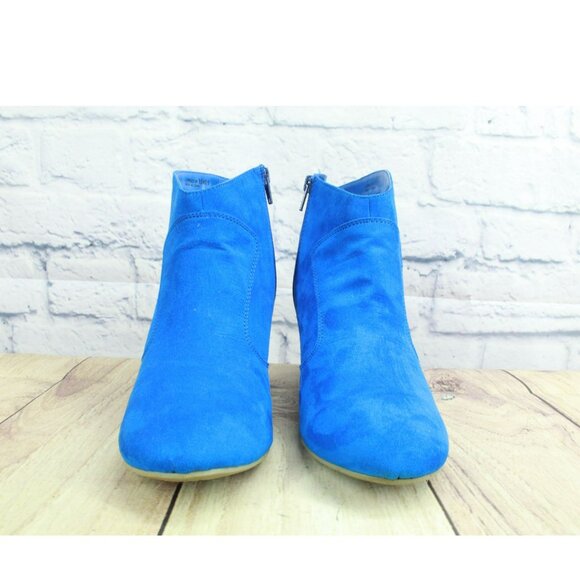 Blue Chinese Laundry Z-Spruce Up Suede Side Zip Casual Ankle Boots Size 9.5 - Picture 4 of 10